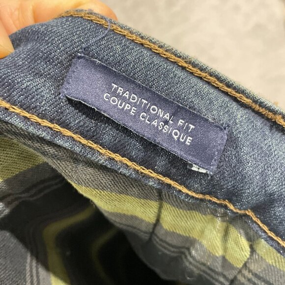 NEW Lands End Mens 30x30 Traditional Fit Jeans  Plaid Lined - Picture 5 of 9